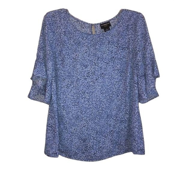 Liz Claiborne Tops - 3/4 Sleeve polka dot blouse, Liz Claiborne, LP